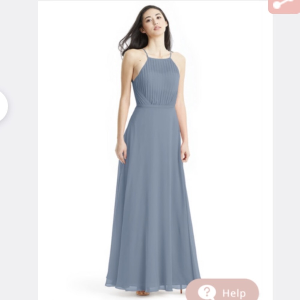 Azazie Brylee Bridesmaid Dress Size 2 in Dusty Blue